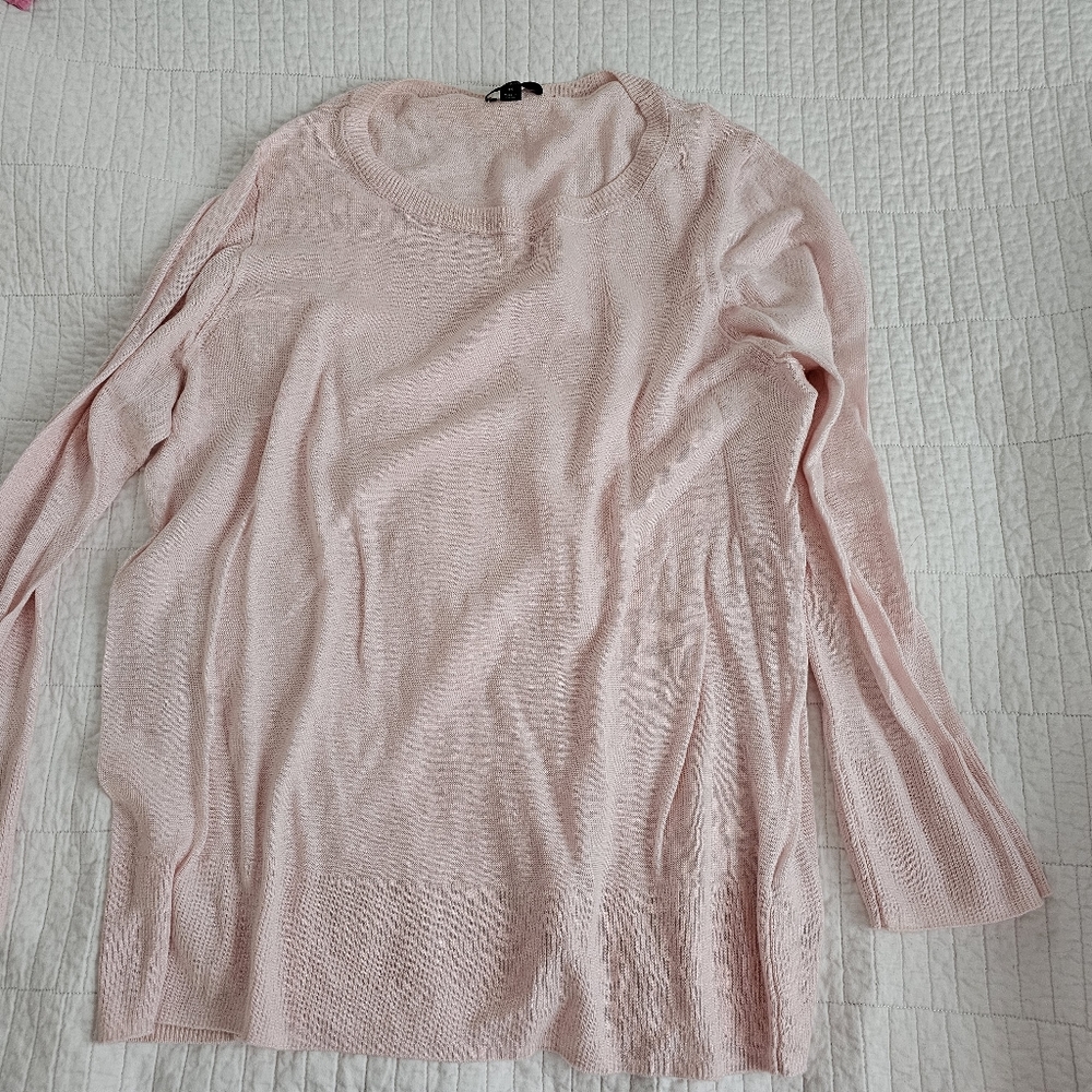 J CREW PINK LINEN SWEATER